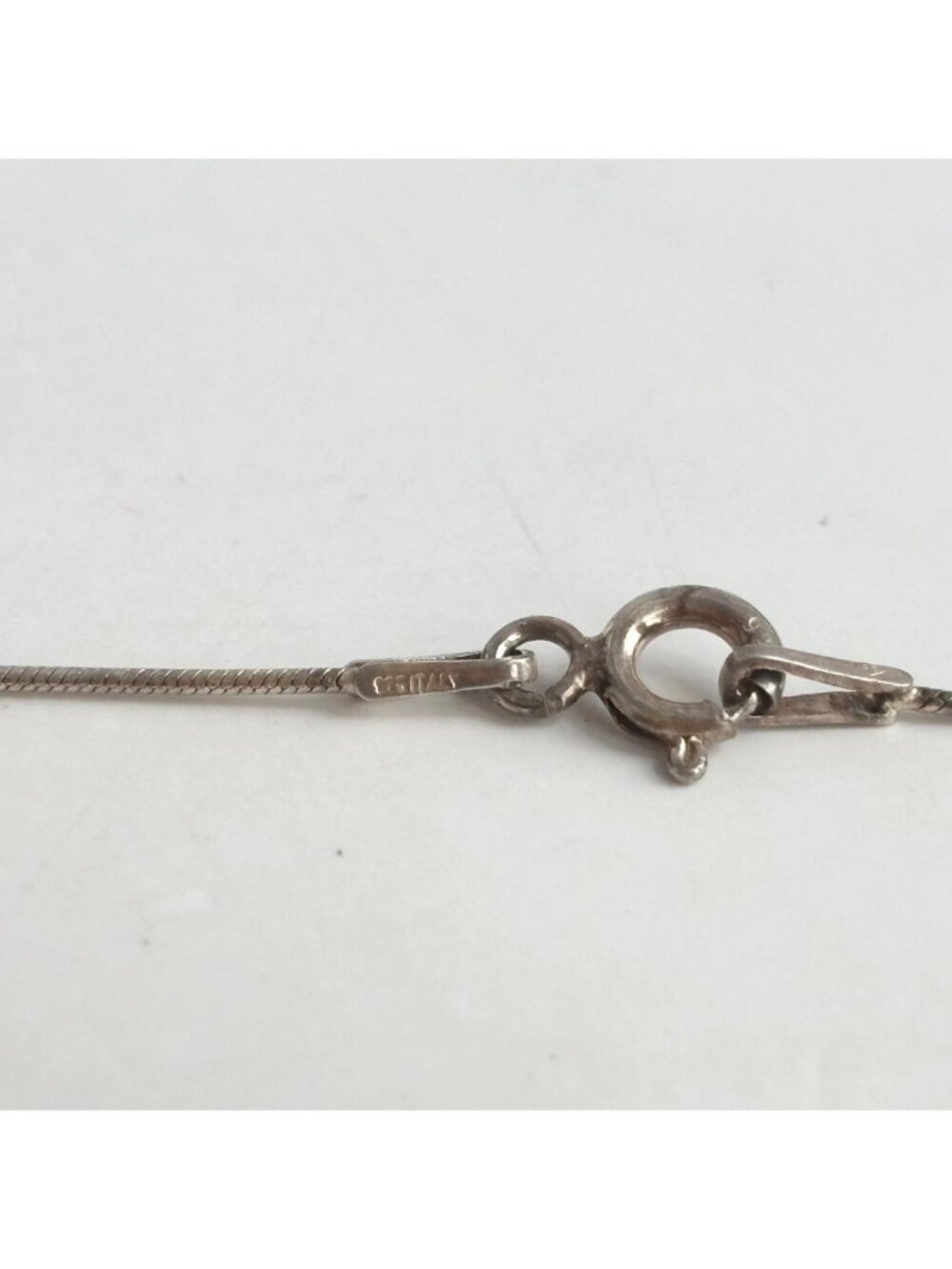 Art Deco Black Onyx Rope Sterling Silver 925 Oval Vintage Pendant Necklace - 16" - Picture 11 of 16